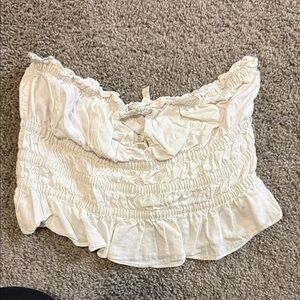 H&M Cream Ruffled Top